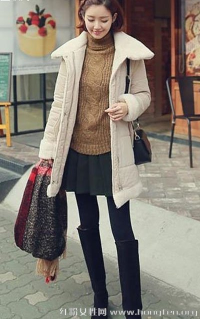 韩版棉衣外套内搭毛衣 穿出优雅气质
