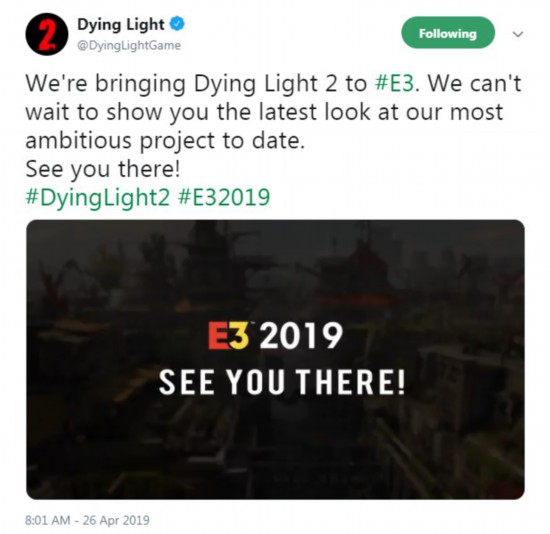 《消逝的光芒2》将再次参展E3 披露更多新动态