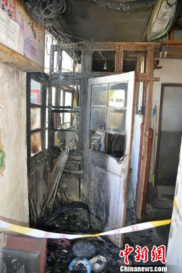 火灾现场。 上城警方 供图 摄