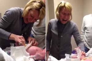 公主“变”王子祖母帮宝宝换尿布大吃一惊(图)