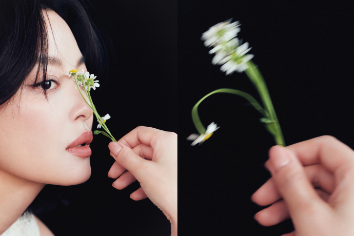 辛芷蕾穿白色镂空上衣 清新靓丽优雅迷人